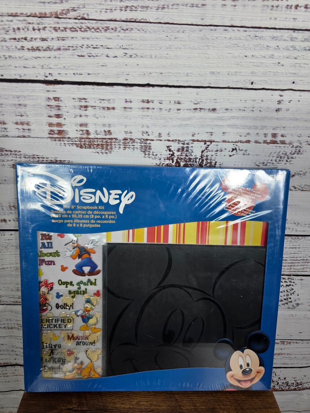 Disney Mickey Mouse 8x8 Embossed Black Scrapbook Album Kit Sealed